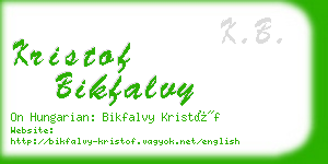 kristof bikfalvy business card